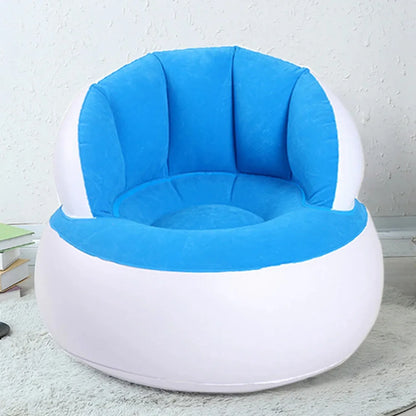 Kids Inflatable Sofa Chair With Backrest Foot Air Pump With Hose (1 Set 85x74 Cm Approx) - Zidbik