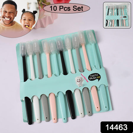 Kids Adults Ultra Soft-bristled Toothbrush With Cover (10 Pcs Set) - Zidbik