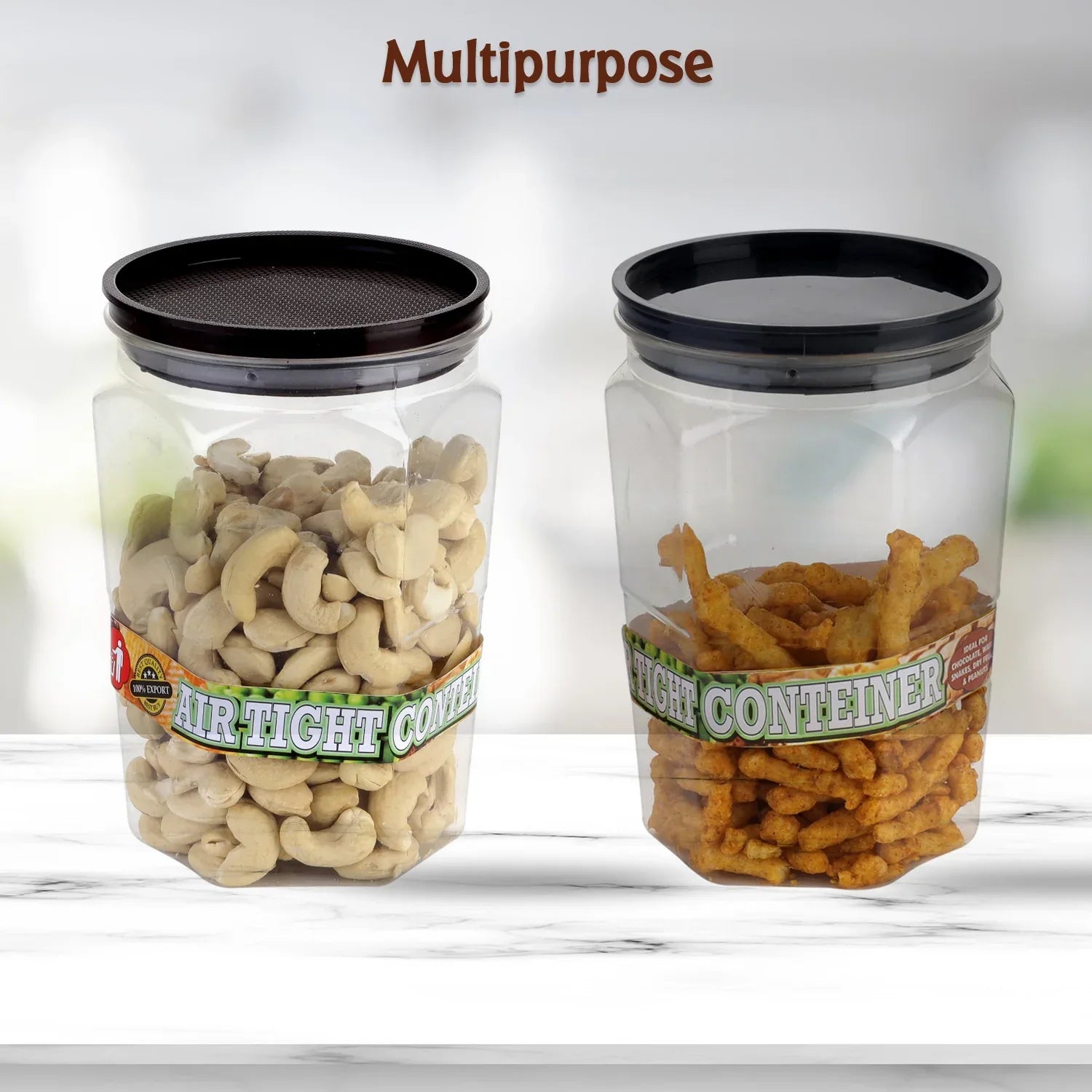2299 Air Tight Kitchen Storage Container For Rice Dal Atta Bpa-free Flour Cereals Snacks Stackable Modular Round. (Approx - 1100ml Set Of 6pcs) - Zidbik