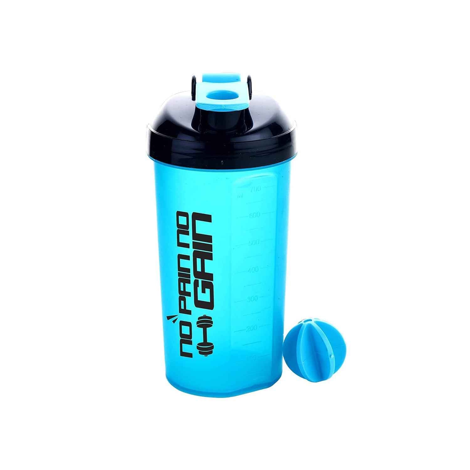 4879 700ml Protein Shaker Bottle – 3-Compartment Gym Shake Blender with Powder Storage