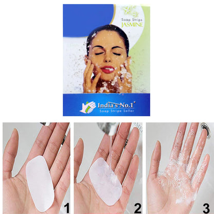 1311 Fresh Paper Soap Strips Traveling Hand Wash With Jasmine Fragrance (100pc) - Zidbik