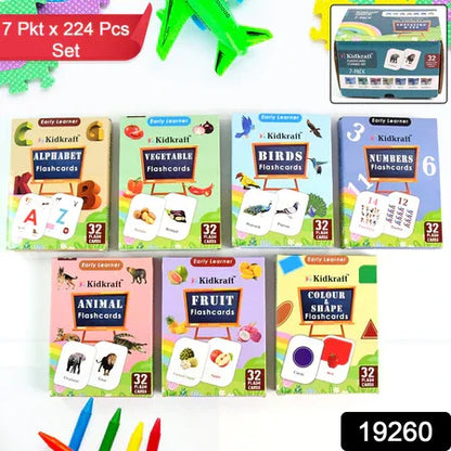 7-in-1 Kidkraft Early Learner Flashcard Combo Set ( 224 Pc Card) - Zidbik