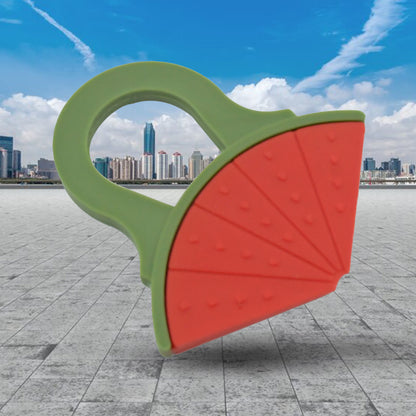 Baby Silicone Teether Fruit Teether For Toddlers100 Food Grade Silicone Teether Non-toxic  Latex Free Suitable For Kids Above 3 Months - Grapes Banana Watermelon (1 Pc ) - Zidbik