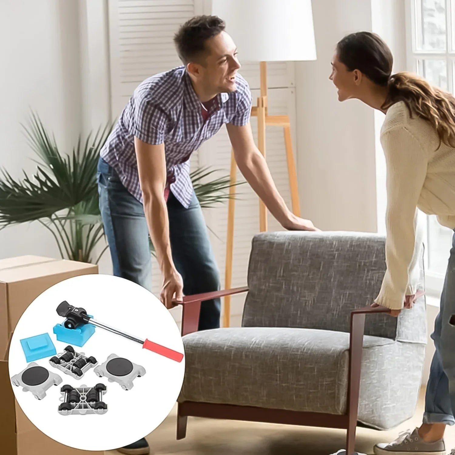 Furniture Lifter Tool Furniture Dolly Furniture Lifters Tool Set (1 Set 8 Pc) - Zidbik