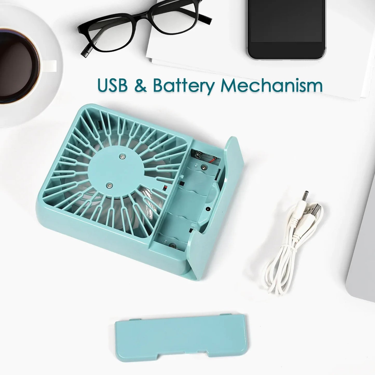 4810 Portable Desk Fan Big Table Fan 3 Step Speed Setting Fan Personal Desk Fan Suitable For Office School Home Use (Battery Not Include) - Zidbik