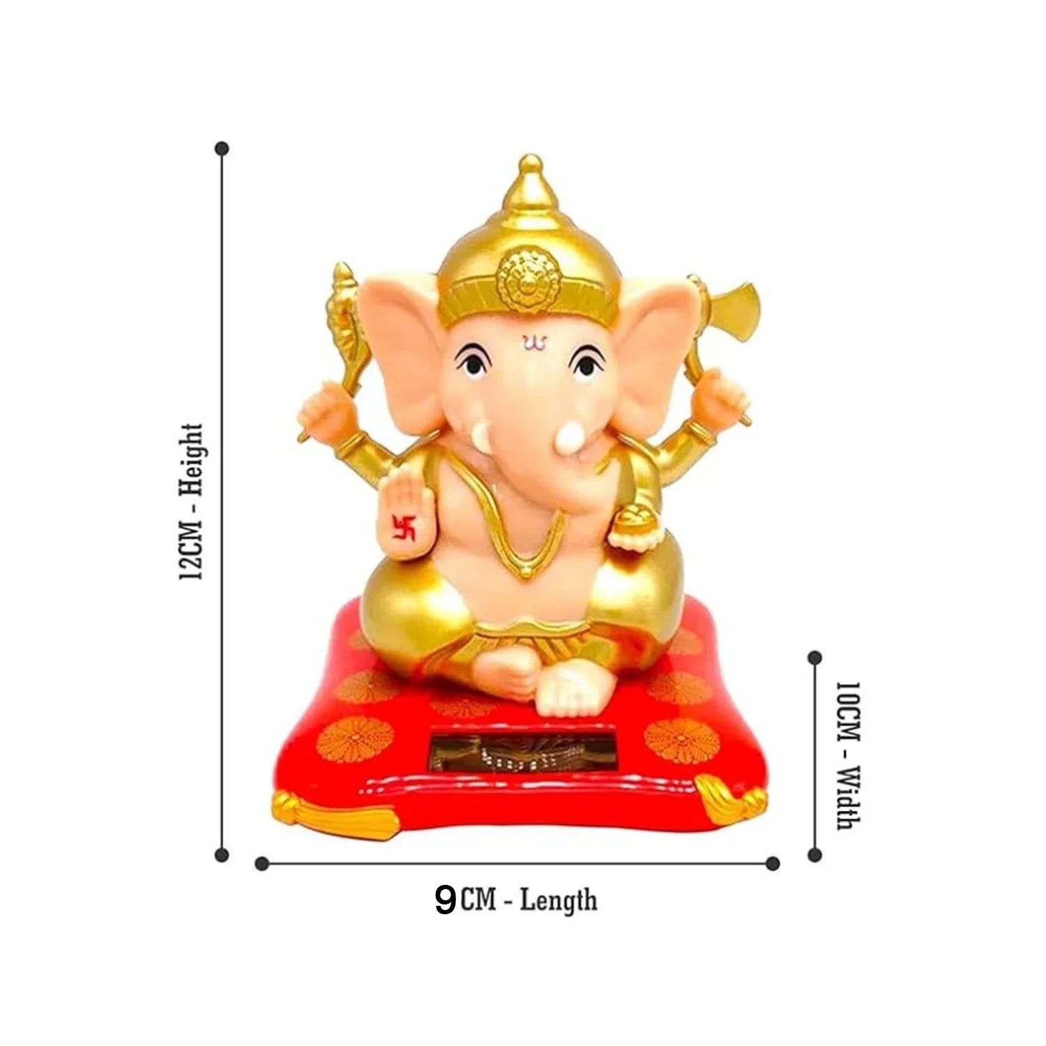 Solar-powered Dancing Ganesha Idol Decorative Lord Ganpati Showpiece With Movement - Zidbik