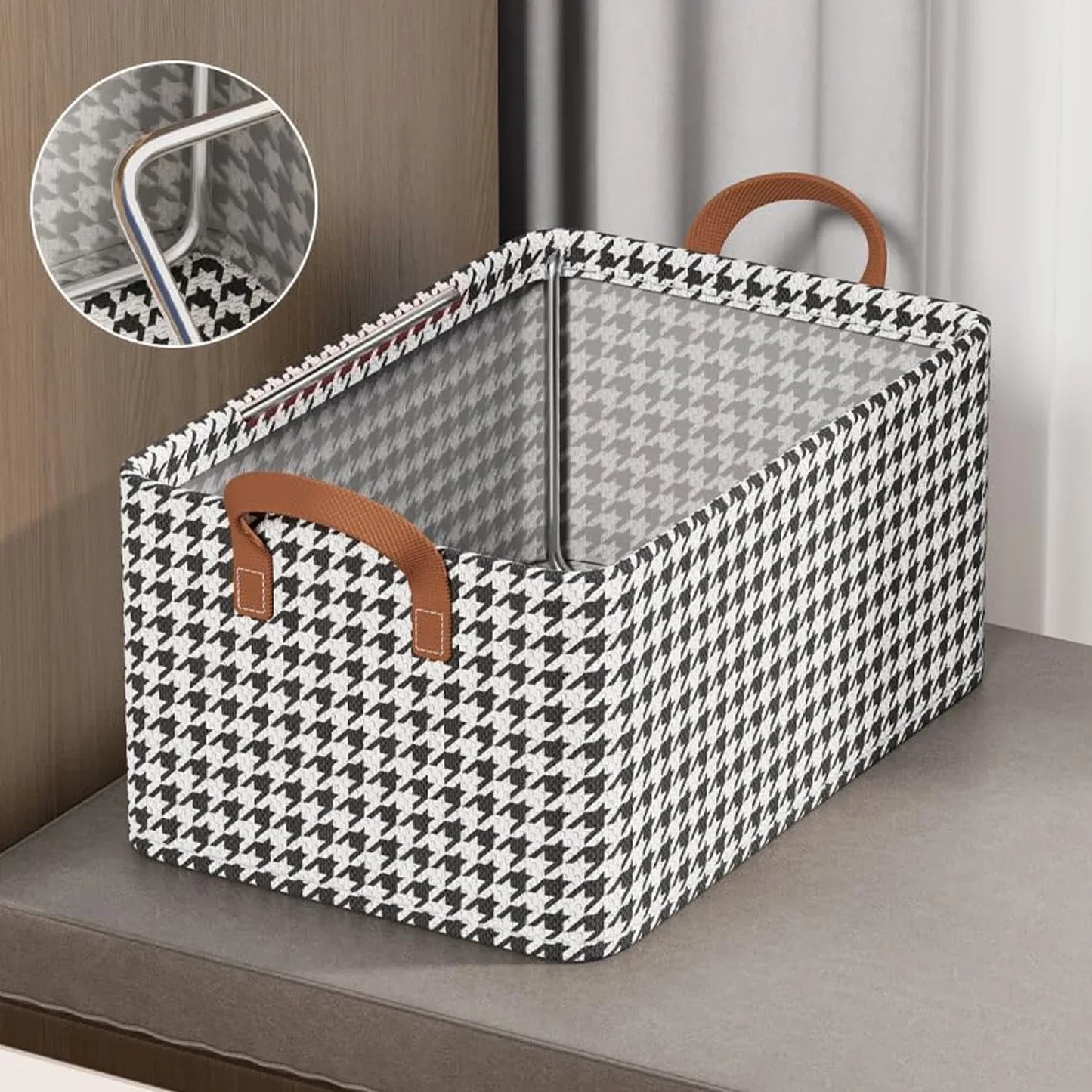 Foldable Fabric Storage Box With Handles (47 28 Cm) - Zidbik