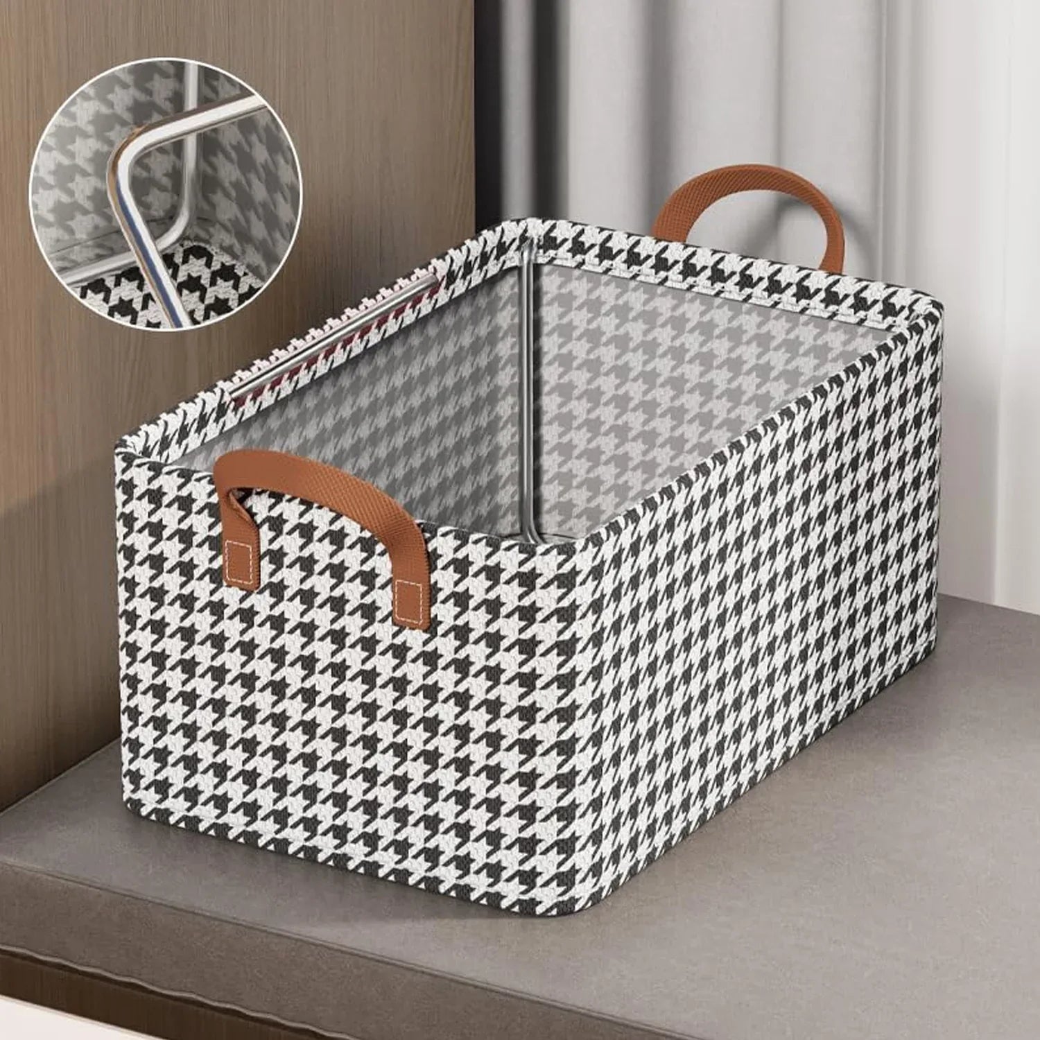 Foldable Fabric Storage Box With Handles (47 28 Cm) - Zidbik