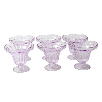 8216 Crystal Plastic Ice-cream Bowl Home  Kitchen Serving Platter Or Dessert Cup For Sundae Sweets Snacks Fruit Pudding Nuts Or Dip Serving Bowls (Crystal Cups Set Of 6) - Zidbik