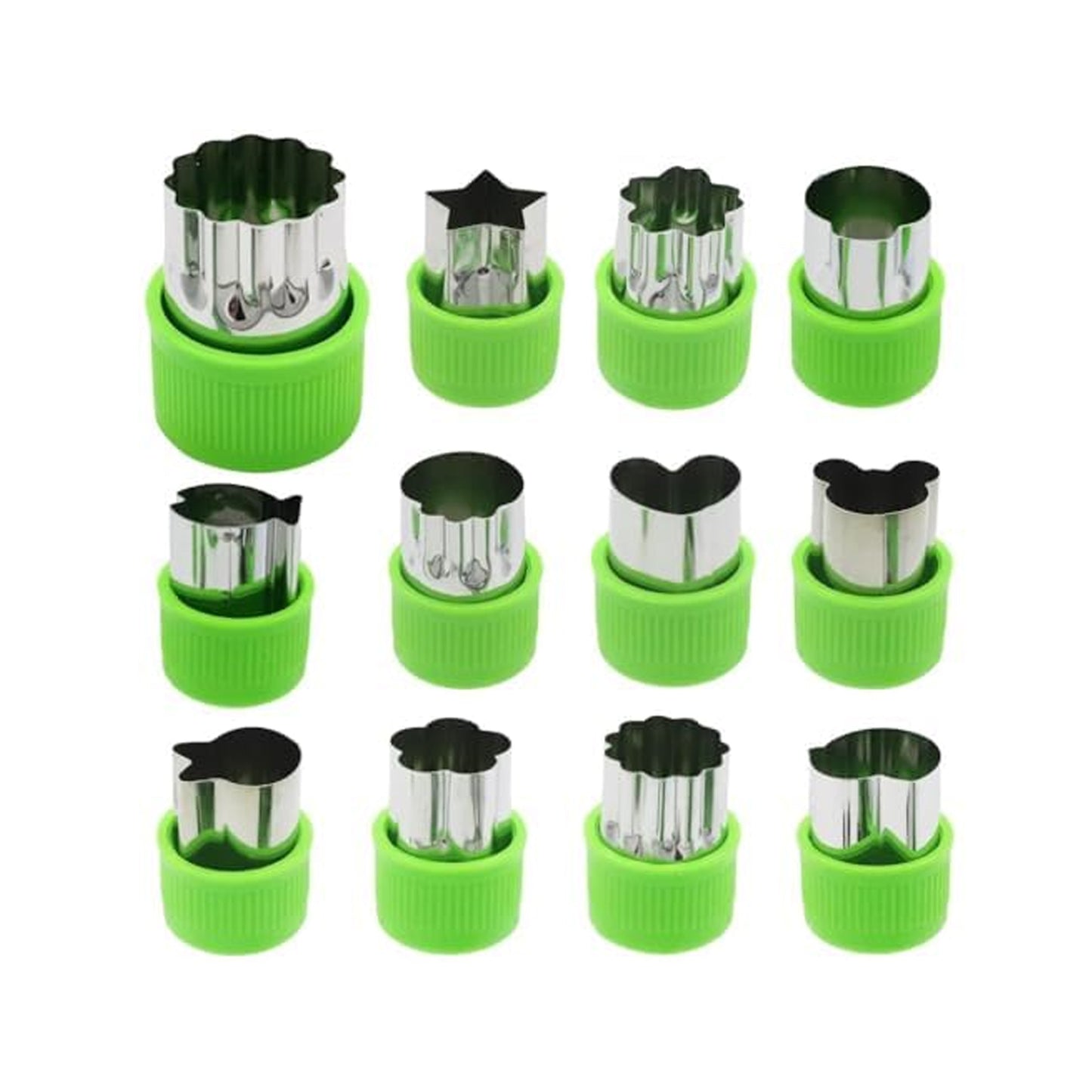 Stainless Steel Cookie Cutter Shapes Set Baking Cooking Food Decoration  (12 Pcs Set) - Zidbik