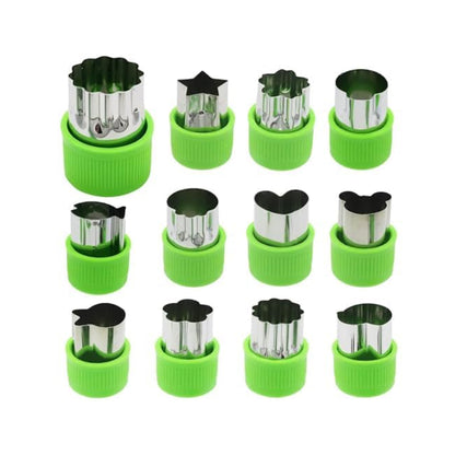 Stainless Steel Cookie Cutter Shapes Set Baking Cooking Food Decoration  (12 Pcs Set) - Zidbik