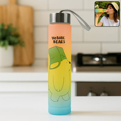 300 Ml Cute Cartoon Printed Plastic Water Bottle - Zidbik