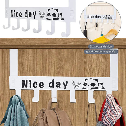 Heavy-duty Carbon Steel Door Hook Hanger Rack (2 Pc 6 Hook White) - Zidbik