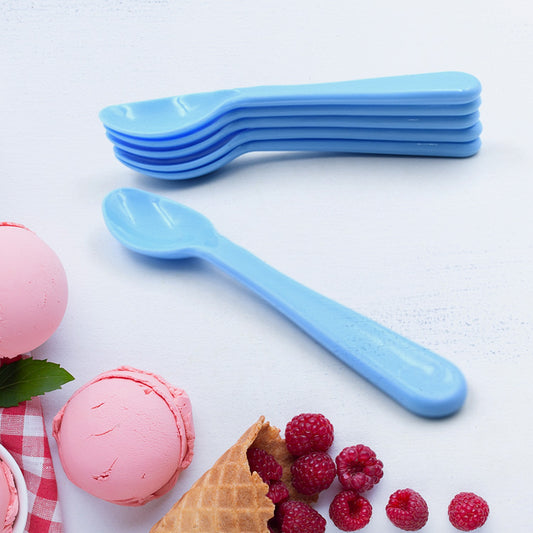 5349 Food Plastic Spoon Set Plastic Table Spoon Set Plastic Tea Spoon Coffee With Abs Plastic Heat-resistant Spoon (6 Pc Set ) - Zidbik