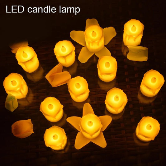 6552 Multicolor Flameless Melted Design Candles For Decoration (Set Of 24pc) - Zidbik