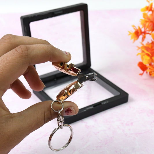 Nail Clipper Keychain With 3d Floating Frame Display Case (1 Set) - Zidbik