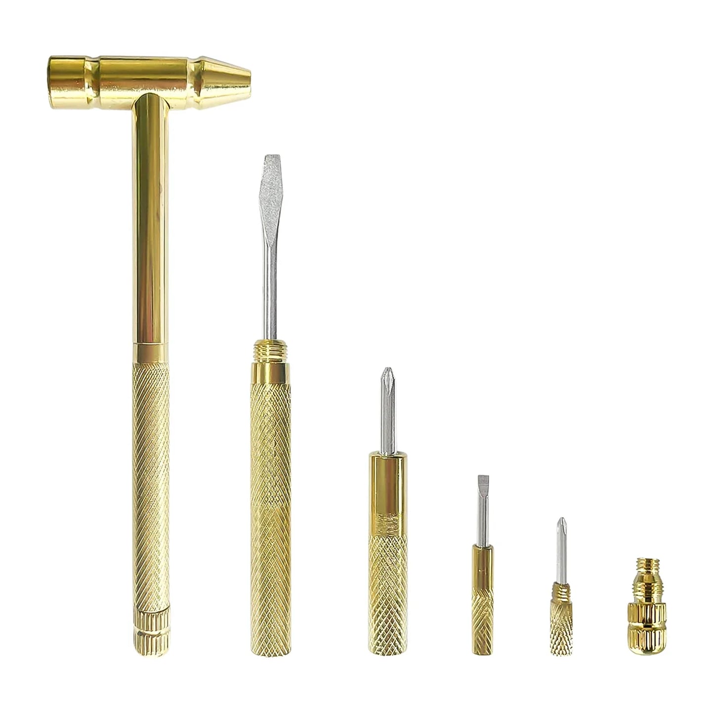 Multi Purpose 5-in-1 Small Hammer Tool With Interchangeable Screwdriver - Zidbik