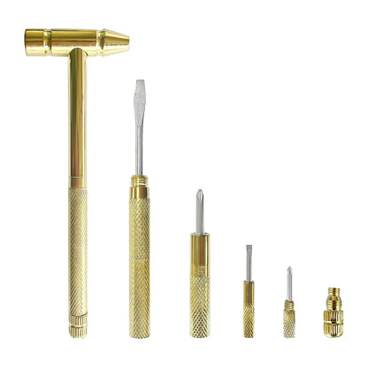 Multi Purpose 5-in-1 Small Hammer Tool With Interchangeable Screwdriver - Zidbik