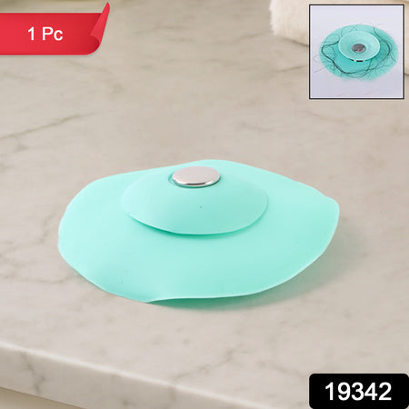 Creative 2-in-1 Light Green Silicone Sewer Sink Sealer Cover Drainer (Multicolour) - Zidbik