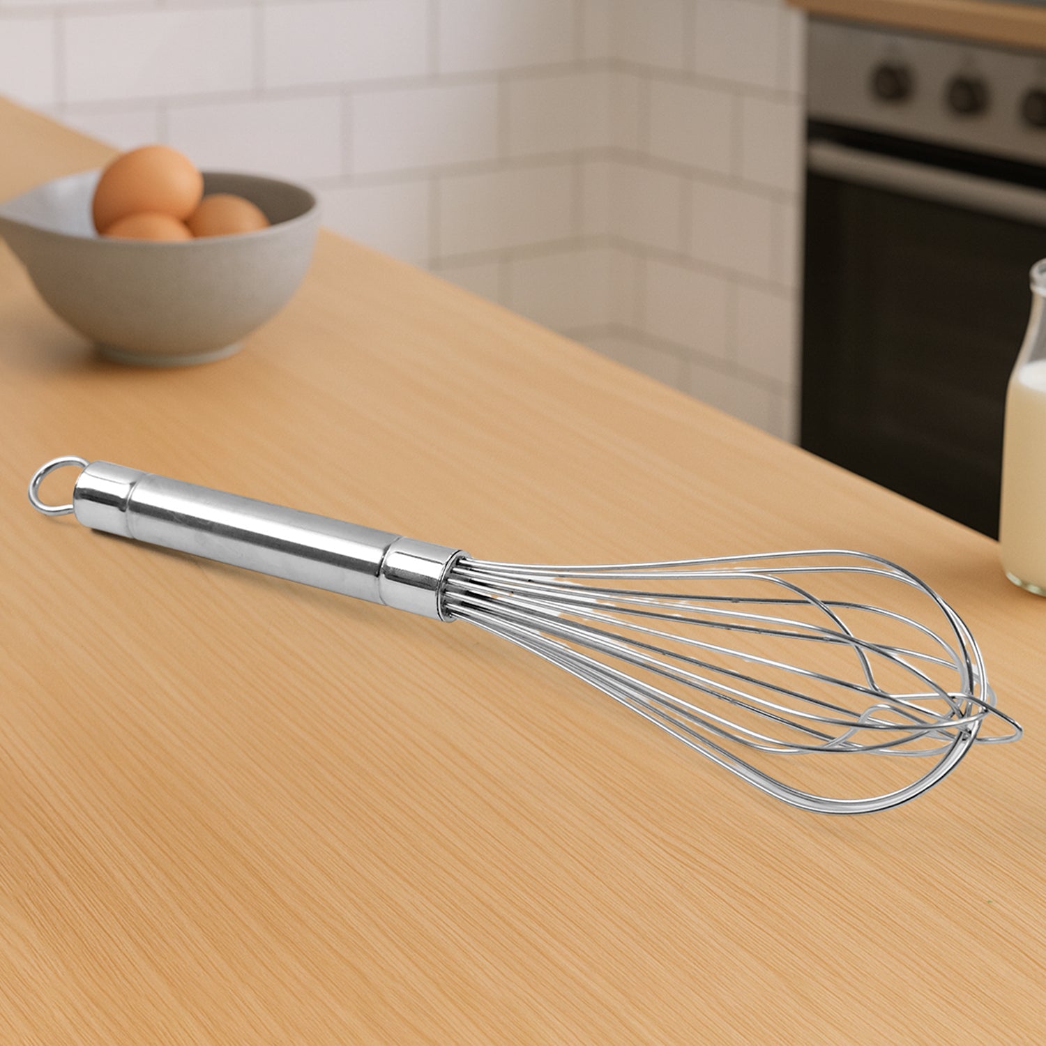 Apex Stainless Steel Large Hand Whisk (1 Pc) - Zidbik
