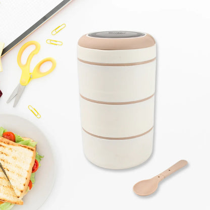 Ganesh Smart Stack 23 Layer Portable Lunch Box Stainless Steel Airtight Leak-proof Lunch Box For Office School Picnic Color May Vary (2 Layer 3 Layer) - Zidbik