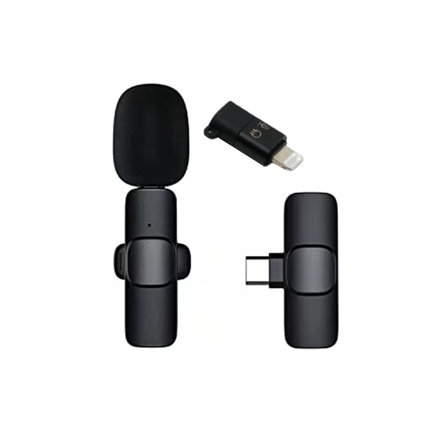 12639 Intelligent Noise Cancelling Live Streaming Clip On Microphone For Type-c  For Iphone With Charging Mini Wireless Lapel Collar Microphone - Zidbik