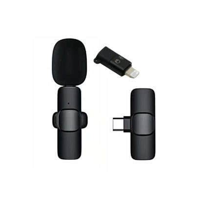 12639 Intelligent Noise Cancelling Live Streaming Clip On Microphone For Type-c  For Iphone With Charging Mini Wireless Lapel Collar Microphone - Zidbik
