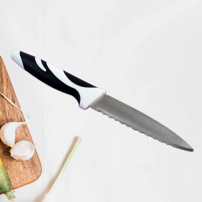 Ritu Stainless Steel Serrated Blade Zebra Kitchen Knife (1 Pc) - Zidbik