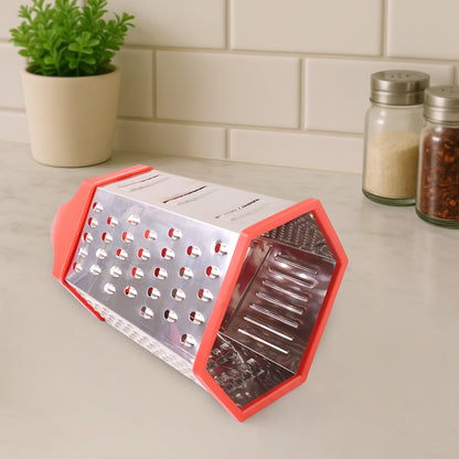 7-in-1 Heavy Duty Stainless Steel Box Grater With Ergonomic Handle (1 Pc) - Zidbik
