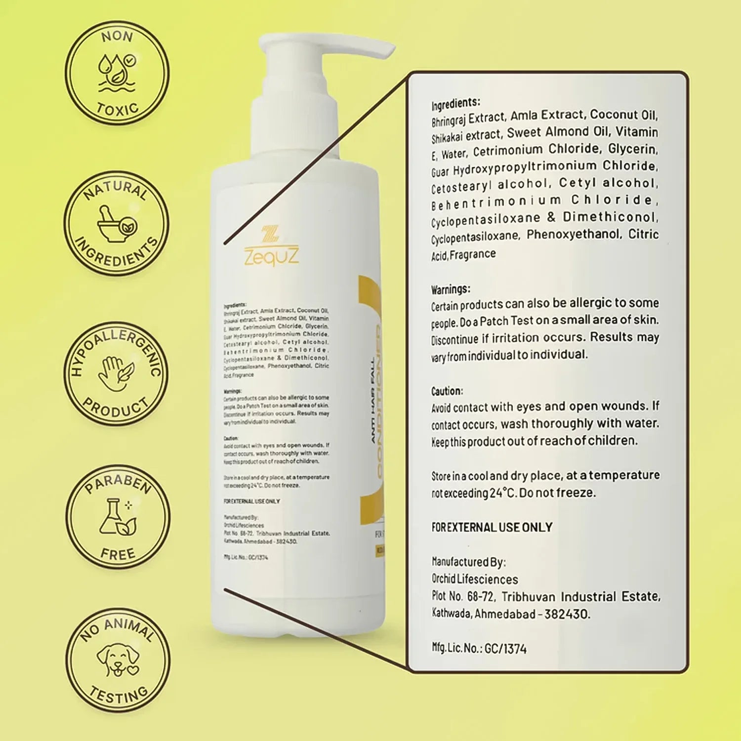 Zequz Anti Hair Fall Conditioner - (1 Pc 250 Ml) - Zidbik