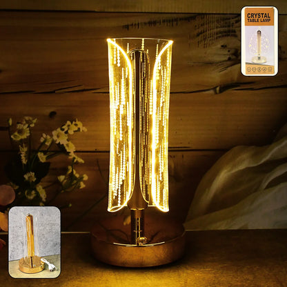 Luxury Tall Cylinder Shape Crystal Table Lamp (1 Pc) - Zidbik