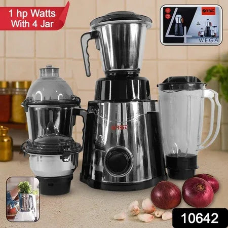Orbit Heavy Duty 1 Hp (746) Watts Mixer Grinder With 4 Multipurpose Jars - Zidbik