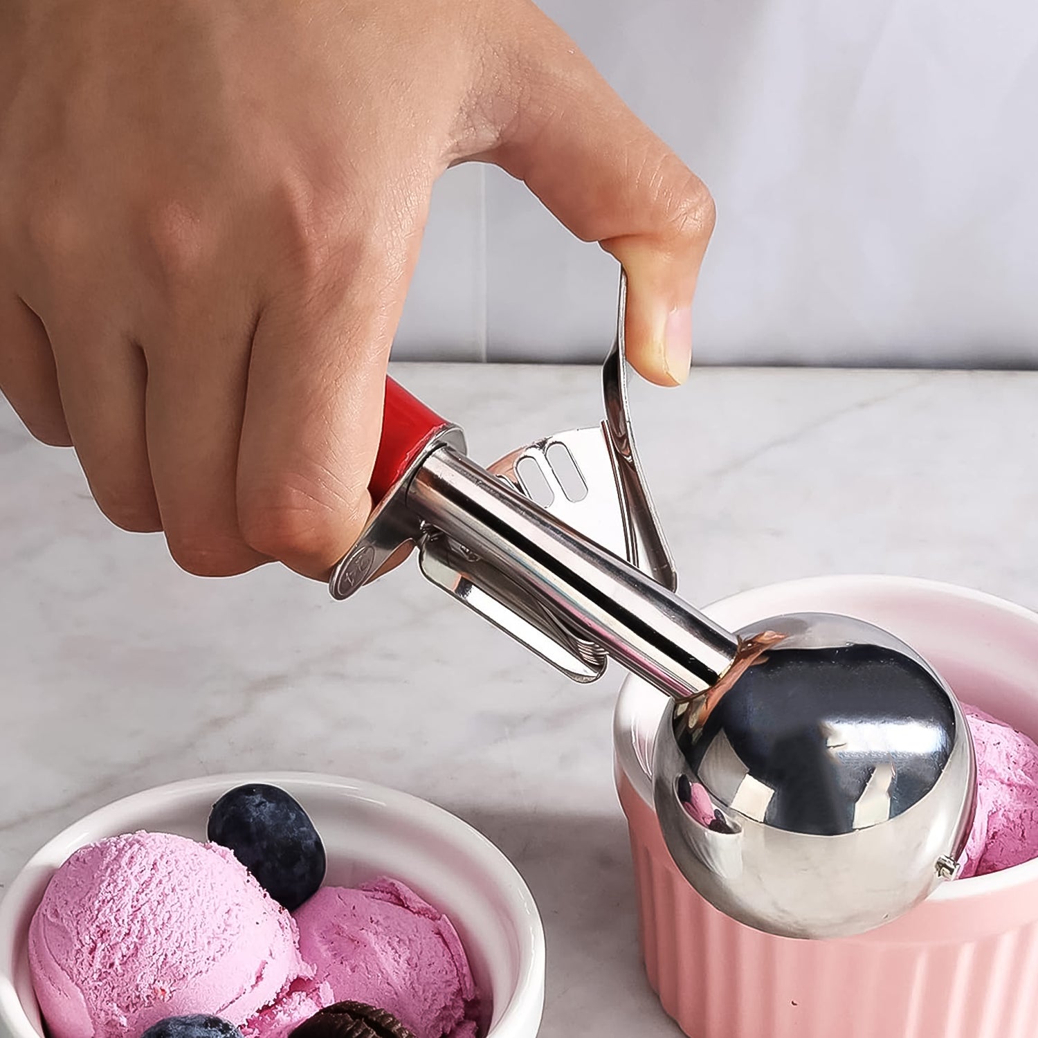 Apex Ice Cream Scoop  70 Ml Stainless Steel Head With Ergonomic Handle (1 Pc) - Zidbik