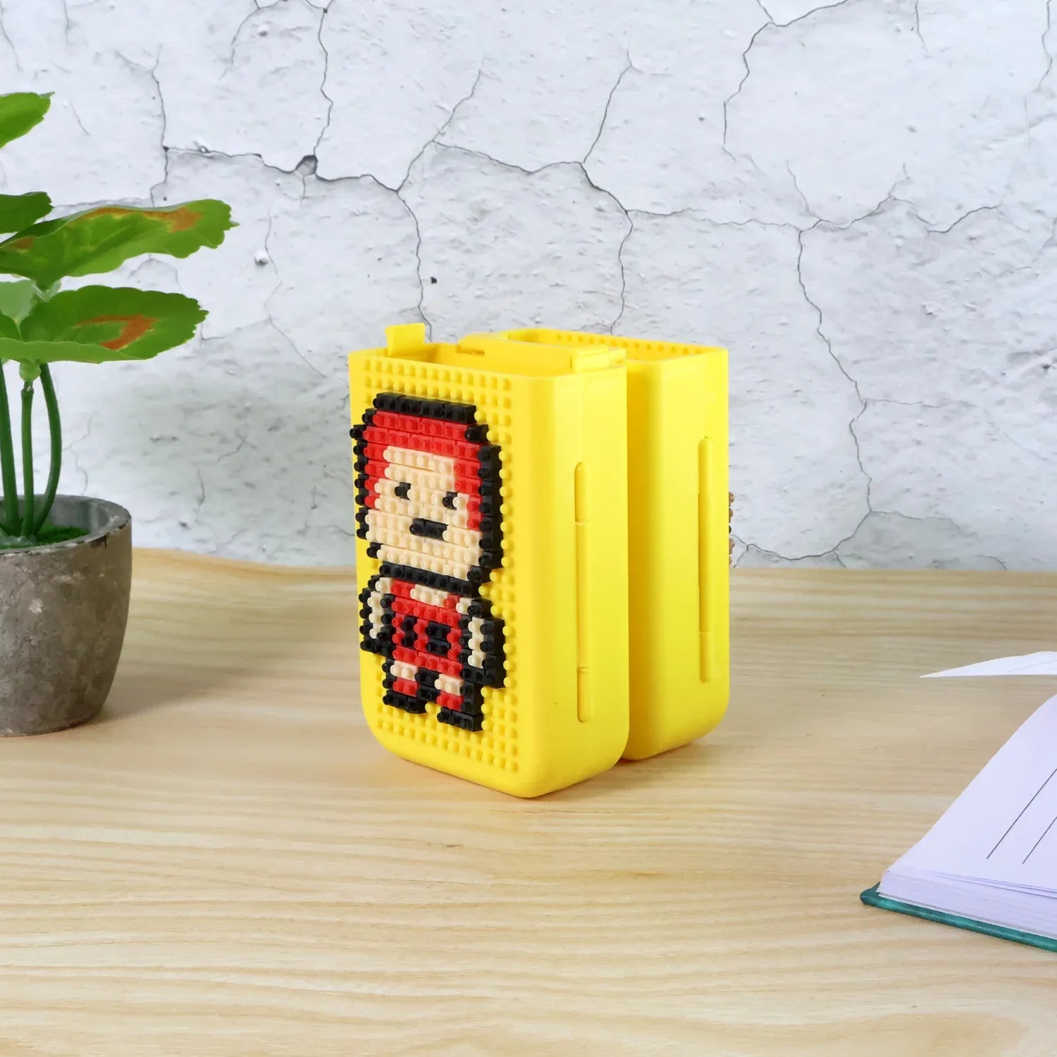 Diy Pixel Art Pen Stand With Building Block Set - Zidbik