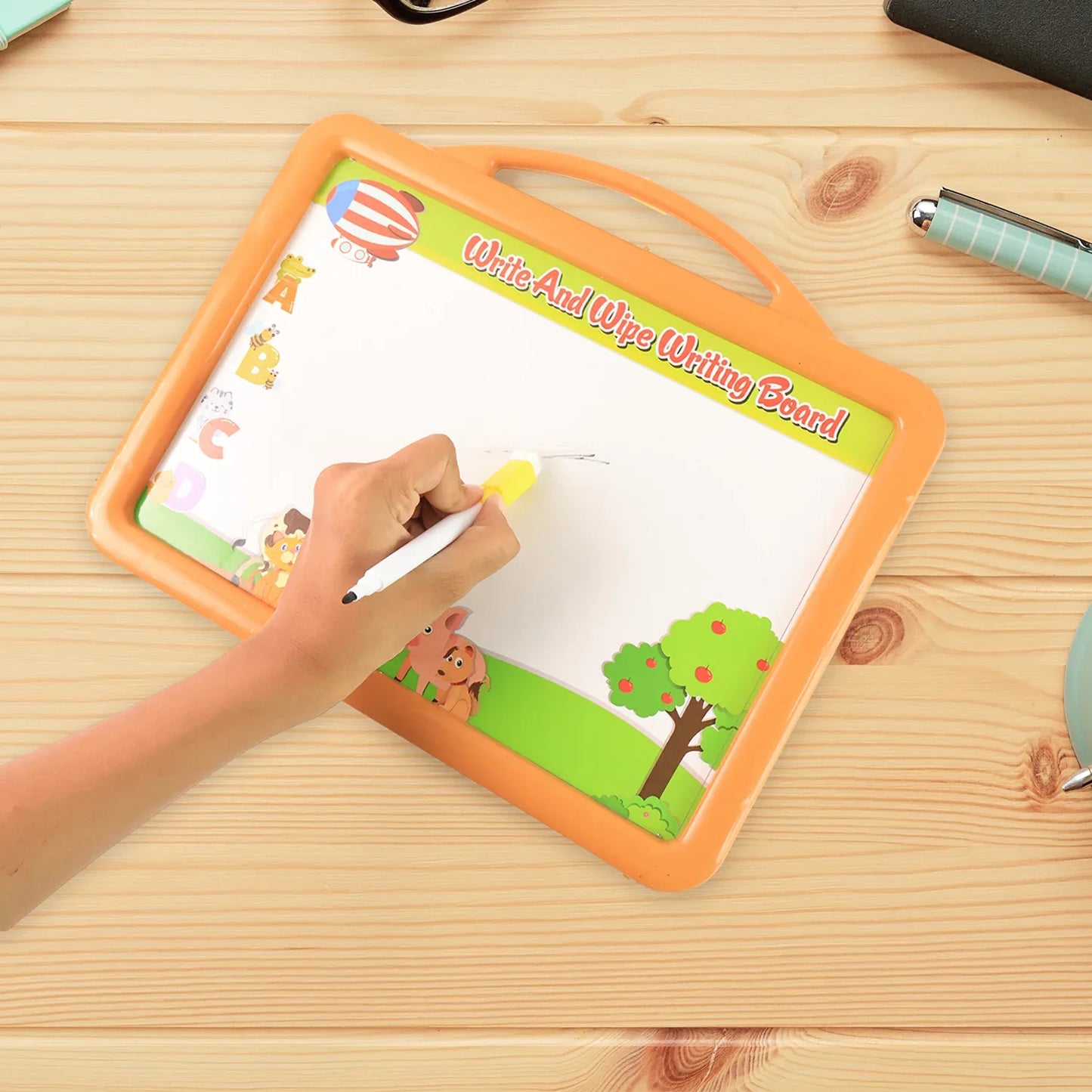 2-in-1 Double-sided Write And Wipe Educational Drawing Board For Kids (1 Set) - Zidbik