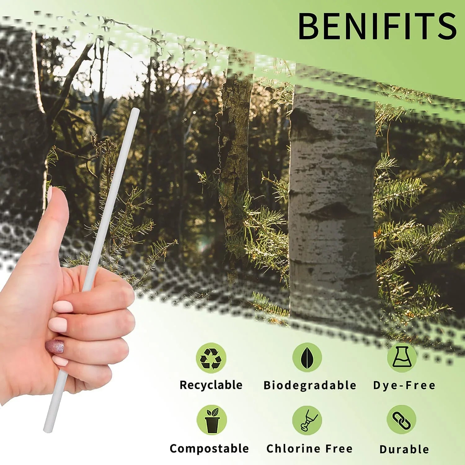 Paper Straw Plain 6 Mm Diameter 200 Mm Length 50 Pcs Pack - Zidbik