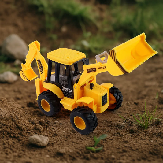 Lala Friction Powered Jcb Style Backhoe Loader Construction Toy Truck For Kids (1 Pc) - Zidbik