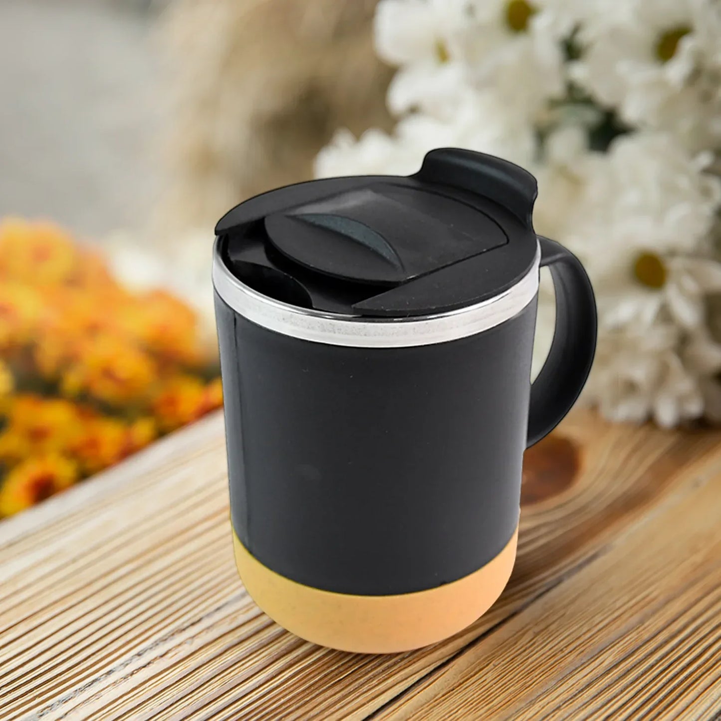 Insulated Coffee Mug With Spill-proof Lid (Approx 350ml  1 Pc) - Zidbik