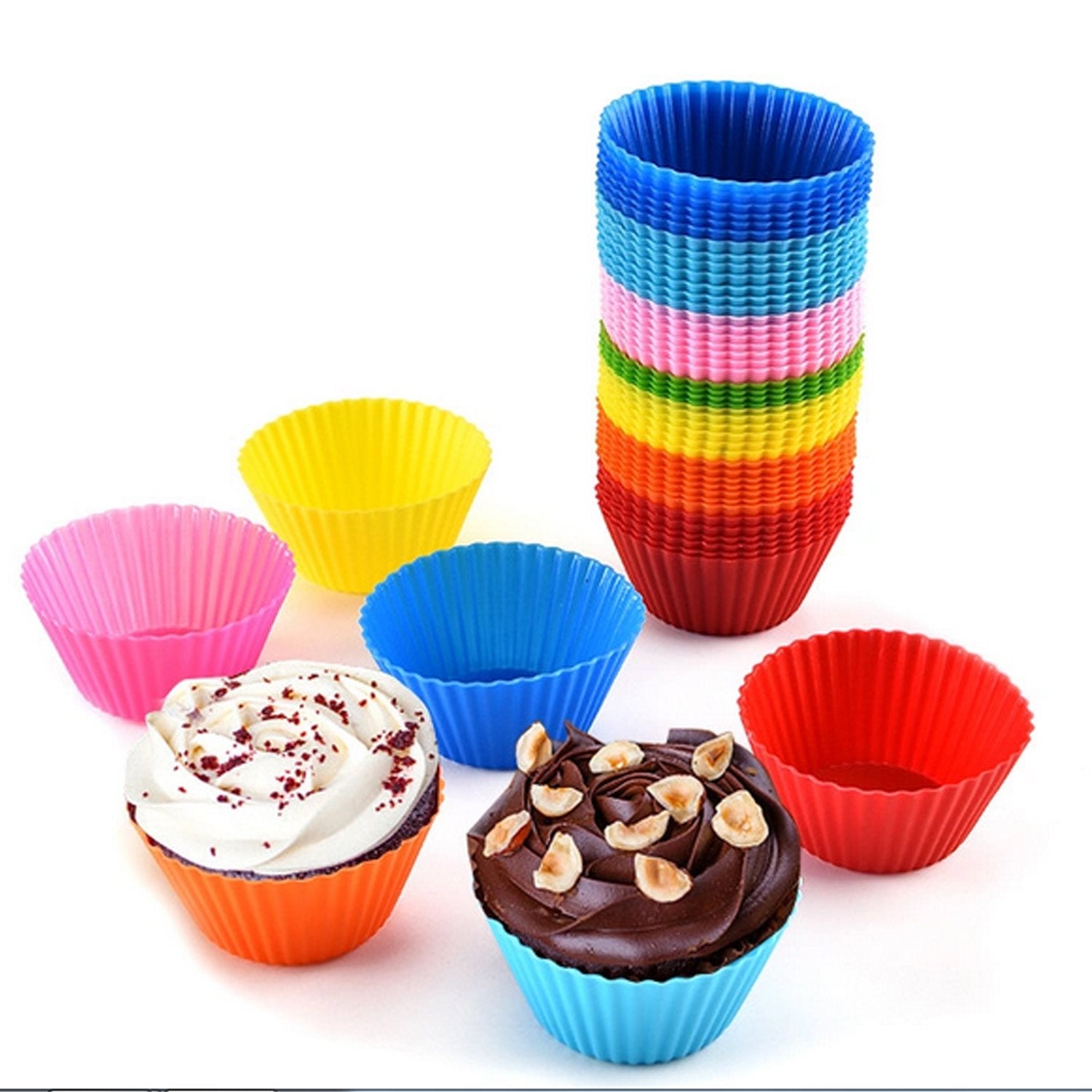 0700 Silicone Cupcake Shaped Baking Mold Fondant Cake Tool Chocolate Candy Cookies Pastry Soap Moulds - Zidbik