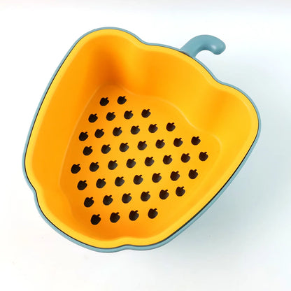 Pepper-shape 2-in-1 Washing Bowl - (1 Pc) - Zidbik