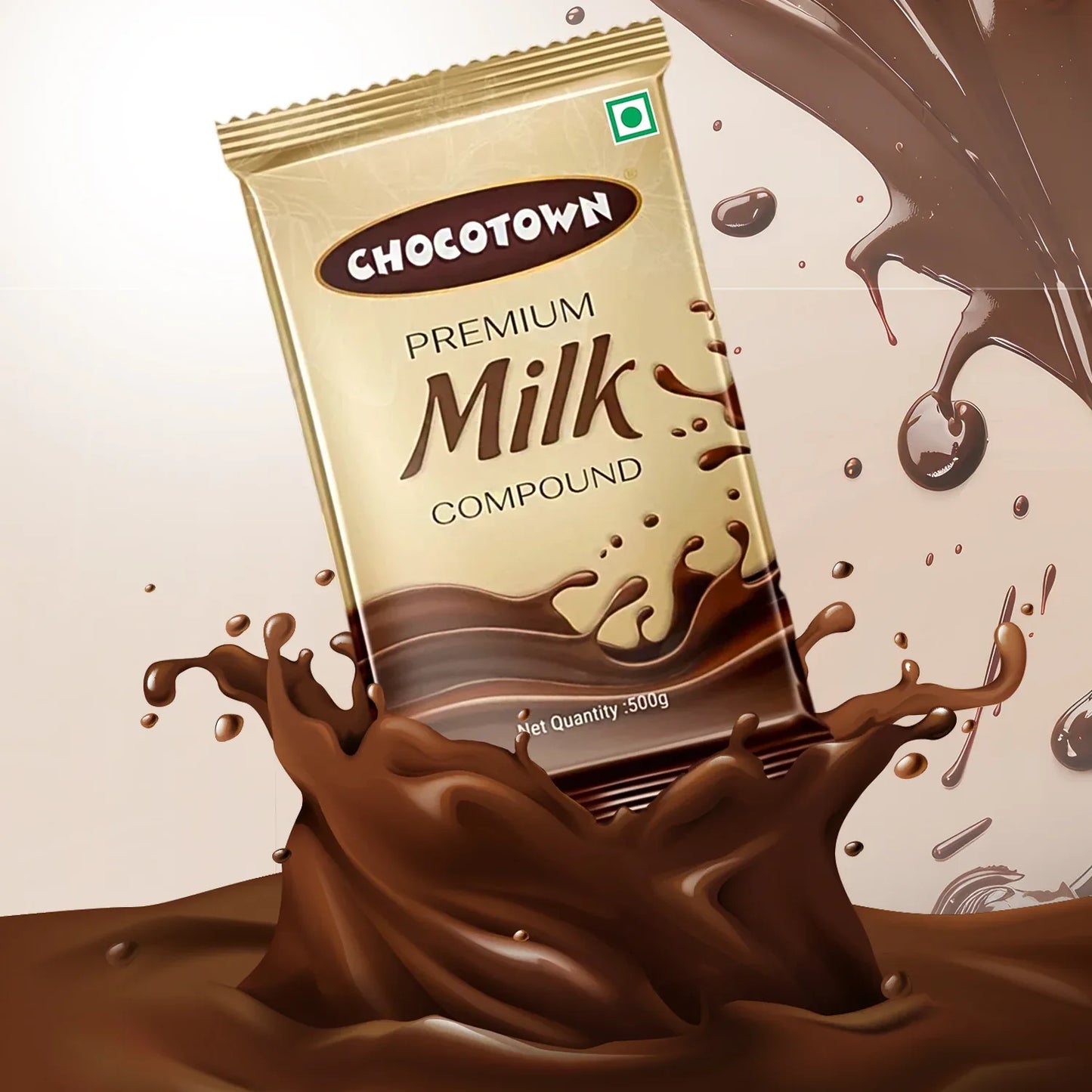 Chocotown Premium Milk Compound Slab (500 Gm) - Zidbik