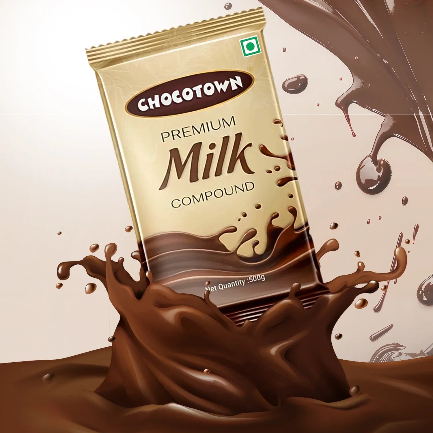 Chocotown Premium Milk Compound Slab (500 Gm) - Zidbik