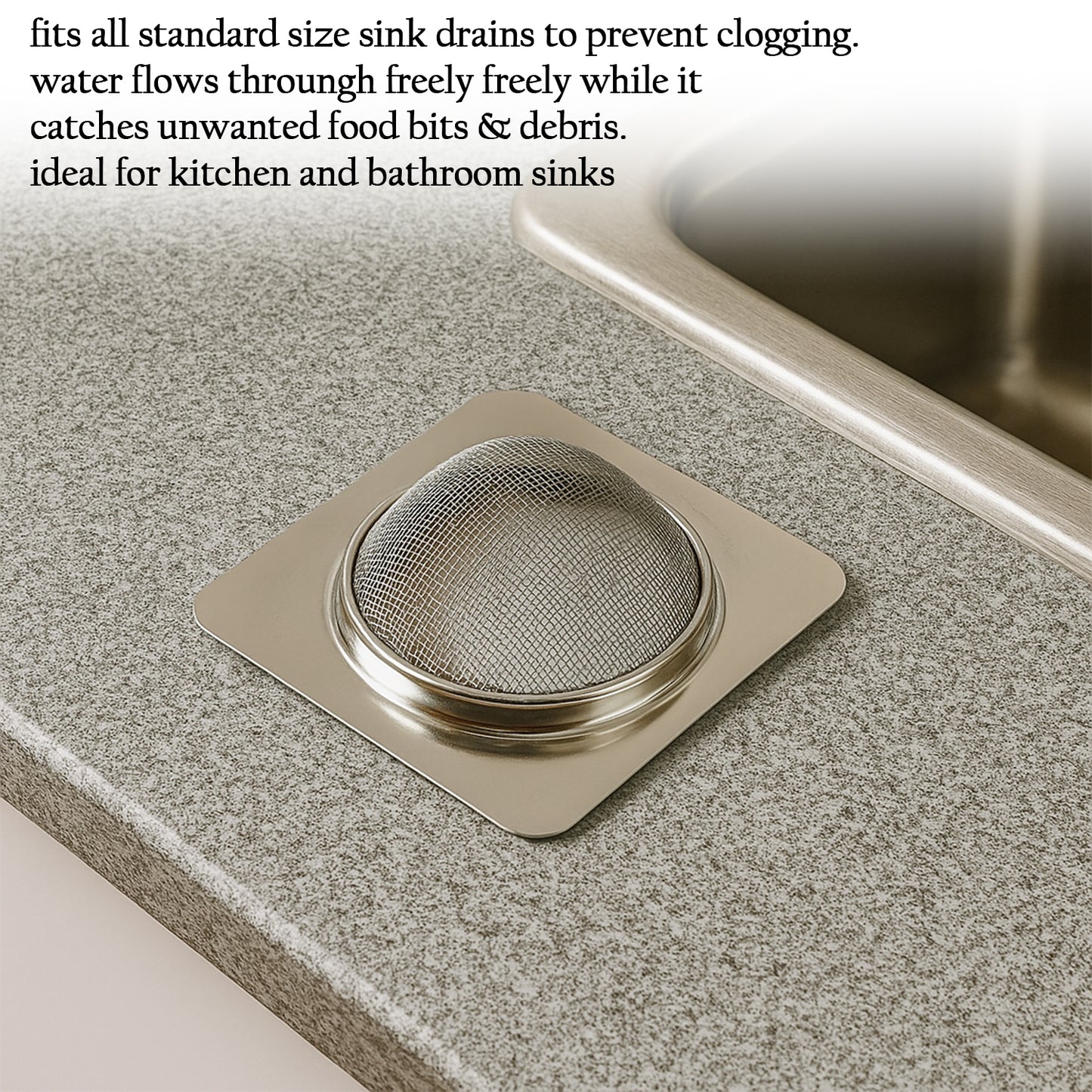 Stainless Steel Square Sink Strainer (1 Pc) - Zidbik