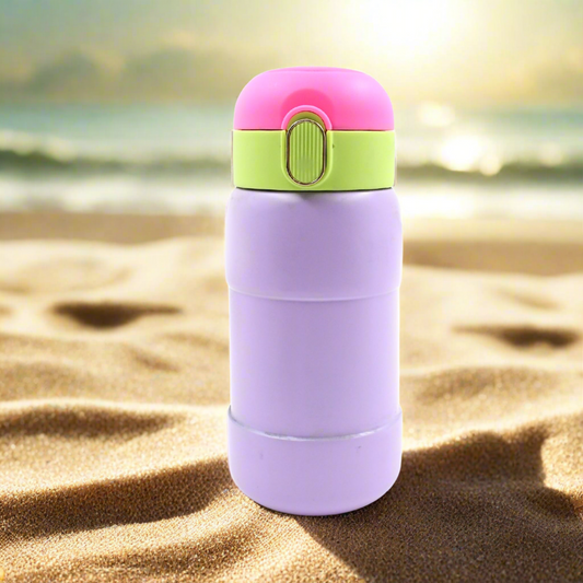 Duckstainless Steel Water Bottle For Kids Adults Steel Flask Metal Thermos Spill Proof Cap Closure Bpa Free For School Home Office Drinkware (1 Pc  Mix Design) - Zidbik