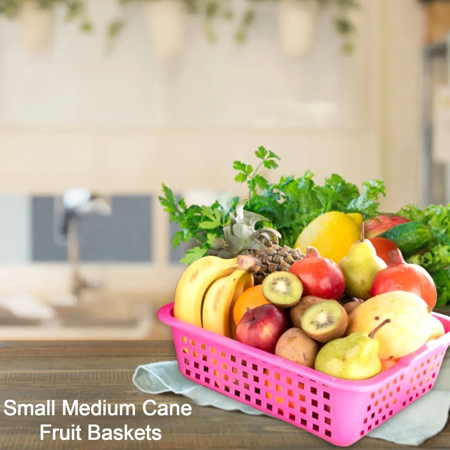 2482 Plastic Medium Size Cane Fruit Baskets - Zidbik