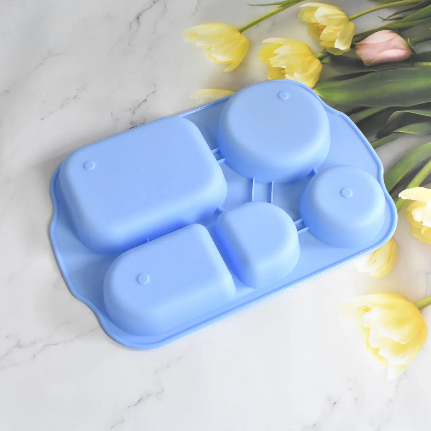5363 Unbreakable Plastic Food Platesbiodegradable 5 Compartment Square Plate For Food - Zidbik