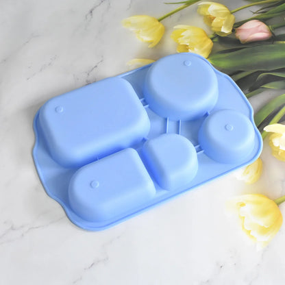 5363 Unbreakable Plastic Food Platesbiodegradable 5 Compartment Square Plate For Food - Zidbik