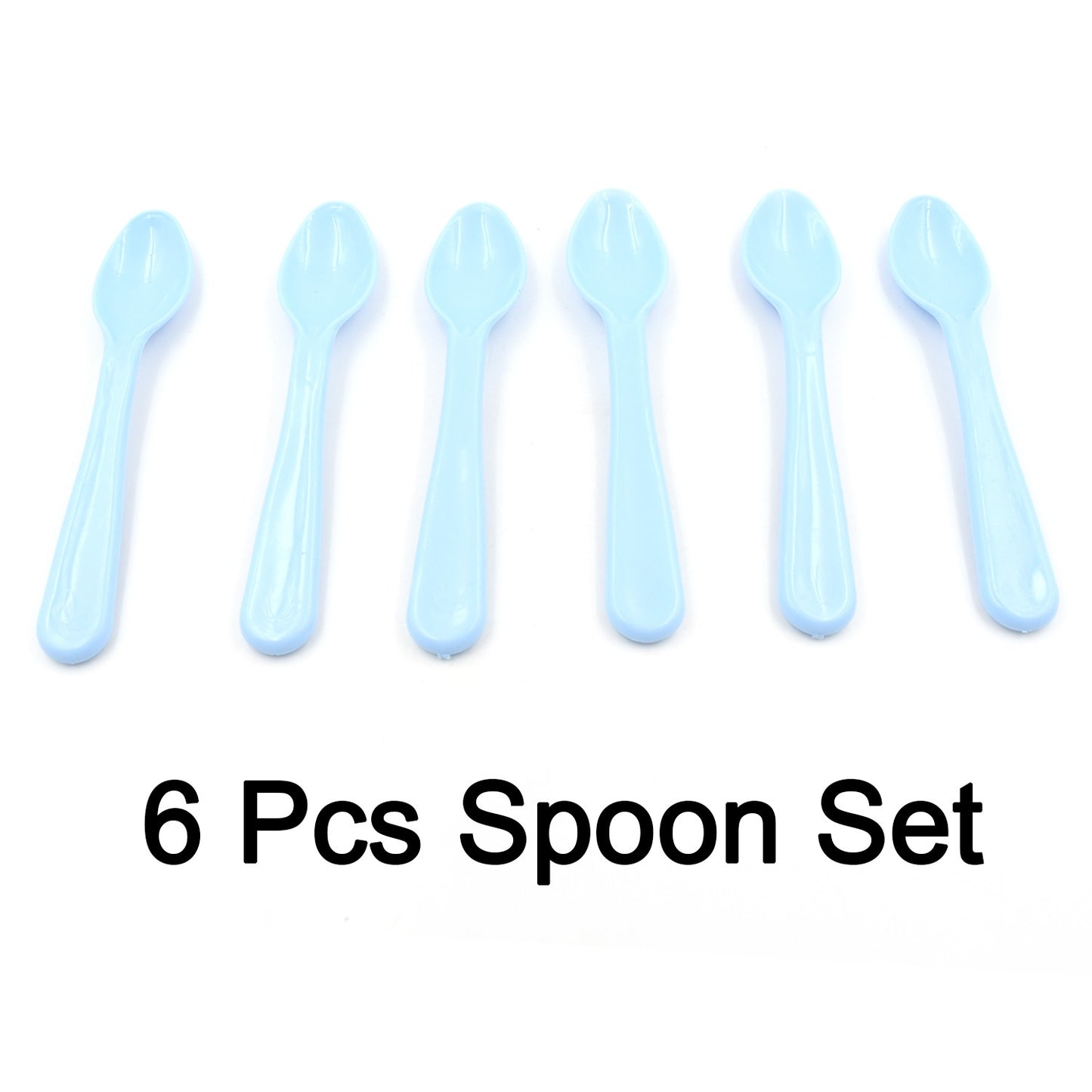 5349 Food Plastic Spoon Set Plastic Table Spoon Set Plastic Tea Spoon Coffee With Abs Plastic Heat-resistant Spoon (6 Pc Set ) - Zidbik