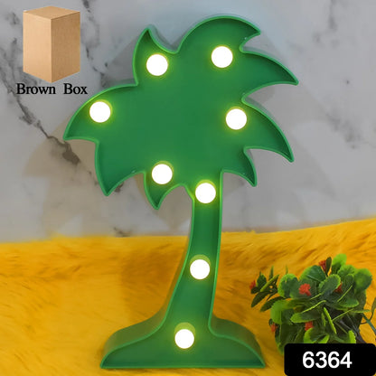 Led Night Light Coconut Tree Light Romantic Table Lamp (1 Pc Battery Not Included) - Zidbik