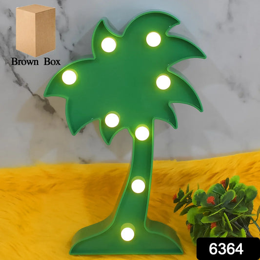 Led Night Light Coconut Tree Light Romantic Table Lamp (1 Pc Battery Not Included) - Zidbik